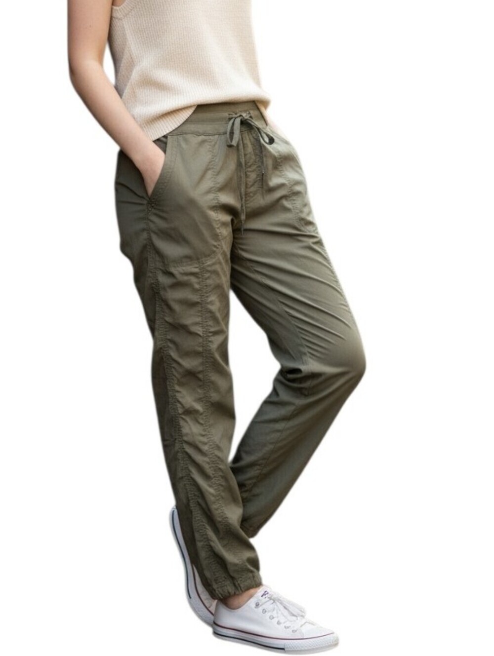 The North Face Olive Drawstring Jogger Pants for Women